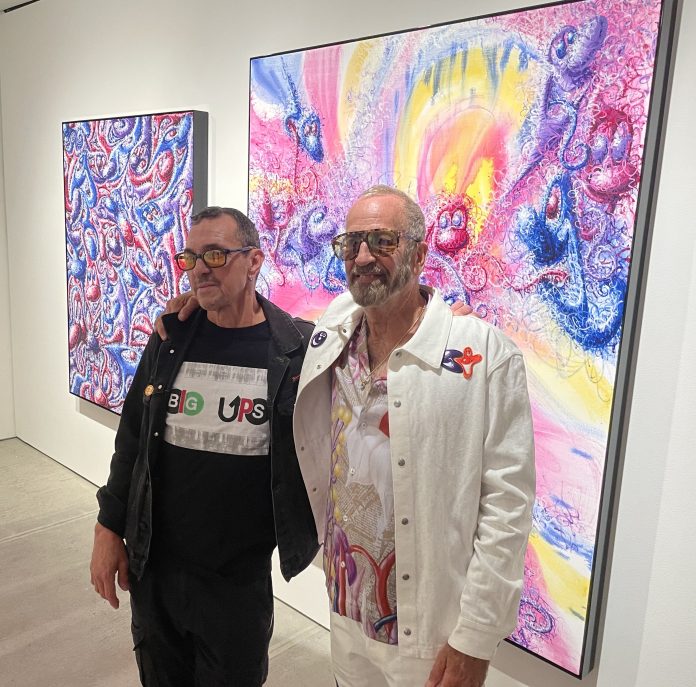 Al Diaz and Kenny Scharf at the opening of MYTHOLOGEEZ at Totah Gallery in the Lower East Side. Photo via Al Diaz